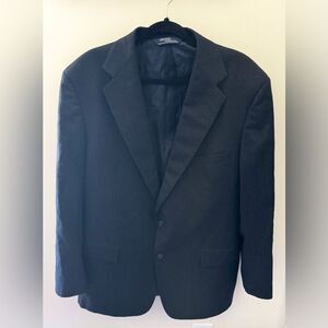Vintage POLO Ralph Lauren Union Made Wool Pinstripe Blazer Suit Jacket Sz 44/38